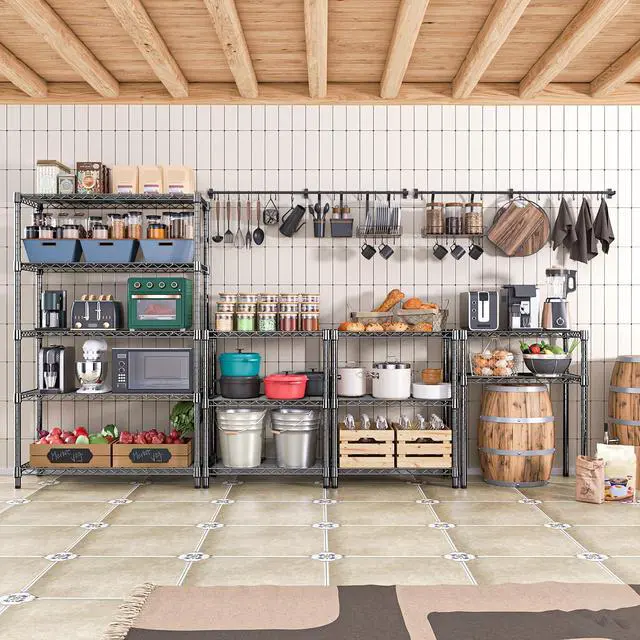 Alt view image 7 of 7 - M 2 PCS Steel Storage Shelving Utility Shelving Unit Steel Organizer Wire Rack for Home,Kitchen,Office,Garage