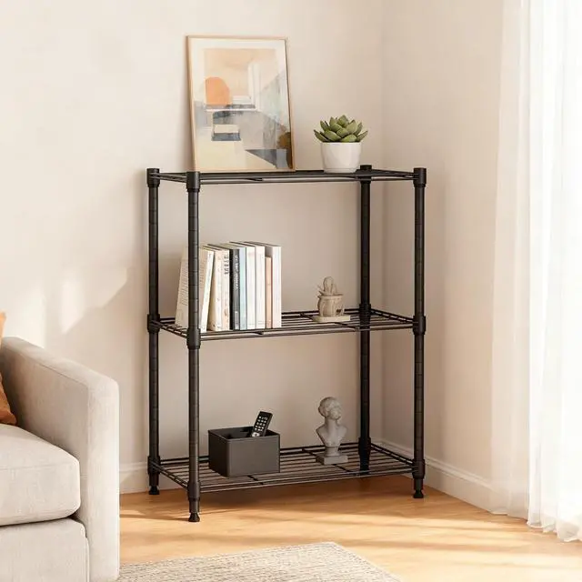 Alt view image 4 of 7 - M 450 lbs Steel Storage Shelving 3-Tier Utility Shelving Unit Steel Organizer Wire Rack for Home,Kitchen,Office (11.8" D x 17.7" W x 26.3" H) (Pack of 2)
