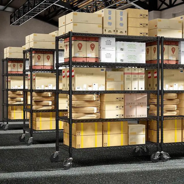 Alt view image 2 of 7 - M 53" W Garage Shelving 5 Tier Industrial 2200LBS Metal Shelving Units for Commercial, Basement, Pantry, Warehouse, School, Black Heavy Duty Easy Assembly 53.2" W x 23.6" D x 73.6" H