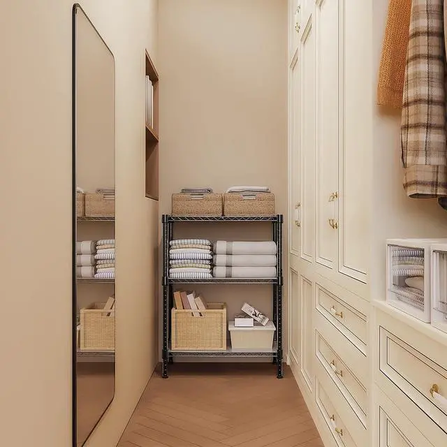 Alt view image 2 of 7 - M 750 lbs 3 Tier Storage Rack Metal Wire Shelving Unit, Storage Standing Shelf Organizer for Laundry Bathroom Kitchen Pantry Closet Garage Basement Utility Room, Black 13.8" D x 29.5" W x 35.5" H