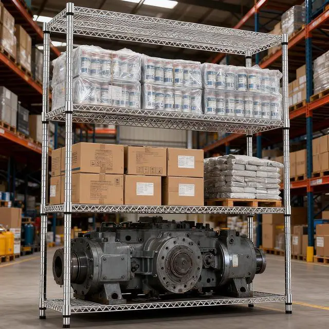 Alt view image 5 of 7 - M 4 Tiers Shelf 2640 lbs Steel Storage Shelving Utility Shelving Unit Steel Organizer Wire Rack for Home,Kitchen,Office,Garage Chrome 17.7" D x 47.2" W x 70.3" H