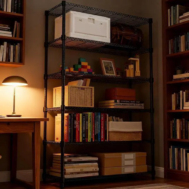 Alt view image 5 of 7 - M 2100LBS 47.2" W 6 Tiers Shelf Storage Shelves Metal Shelving Unit Heavy Duty Garage Shelving Adjustable Wire Shelves for Pantry,Kitchen,Garage,Basement,Black 17.7" D x 47.2" W x 82.4" H