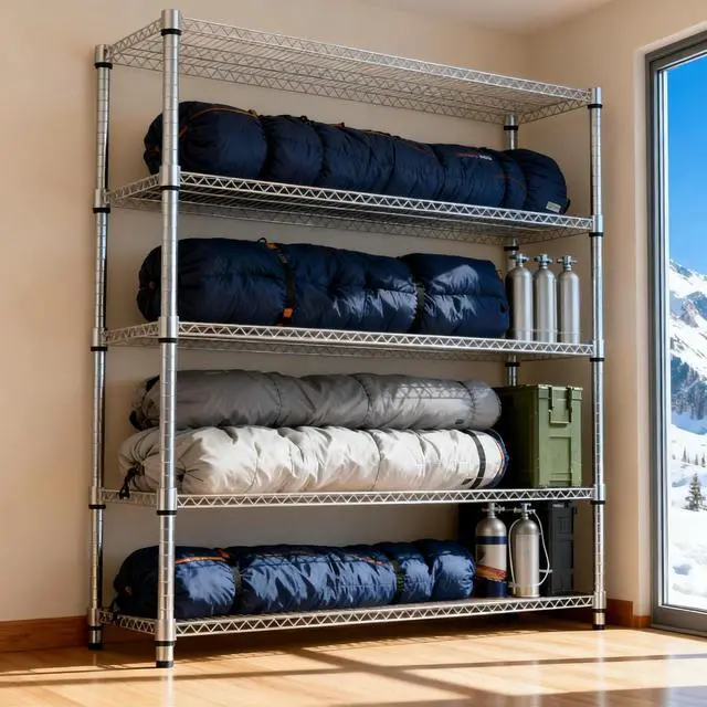 Alt view image 7 of 7 - M 5 Tiers Shelf 3300 lbs Steel Storage Shelving Utility Shelving Unit Steel Organizer Wire Rack for Home,Kitchen,Office,Garage Chrome 17.7" D x 59.1" W x 70.3" H