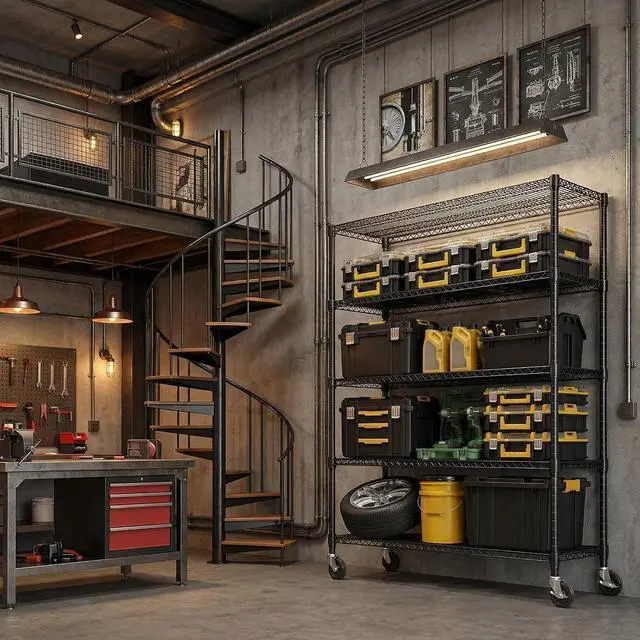 Alt view image 2 of 7 - M 5 Tiers Storage Shelves Load 3300 LBS, Metal Shelving Wire Metal Shelving Unit Shelves for Storage Adjustable Garage Shelving for Pantry Kitchen Garage Black 23.6X 53.2 x 73.6 inch