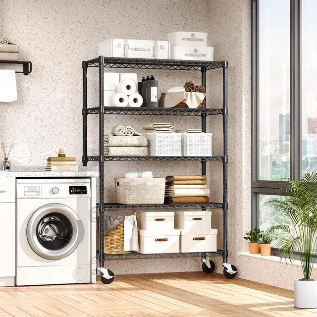 Alt view image 7 of 7 - M 2 PCS Steel Storage Shelving 5-Tier Utility Shelving Unit Steel Organizer Wire Rack for Home 1750 LBS Capacity