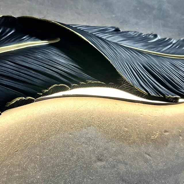 Alt view image 7 of 7 - LED Sconces Wall Lighting Black Feather Wall Light Modern Dimmable Wall Sconce Lights Mid Century Elegant Wall Lamp Creative Unique Resin Design for Bedroom Living Room Hallway