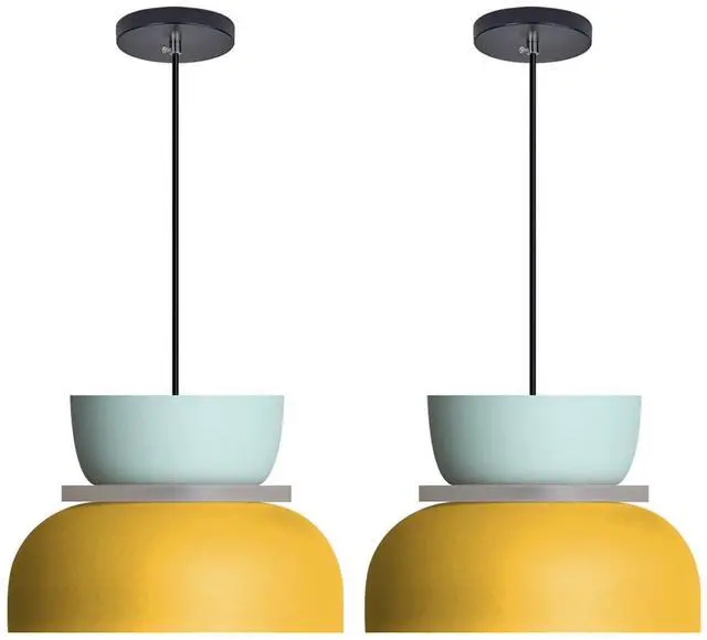 Main image of Macaron Kitchen Island Pendant Light Boho Yellow Blue Lamp Shade Mid Century Modern Hanging Light Fixtures Nordic Retro Hanging Pendant Light for Entrance Laundry Room Breakfast Nook
