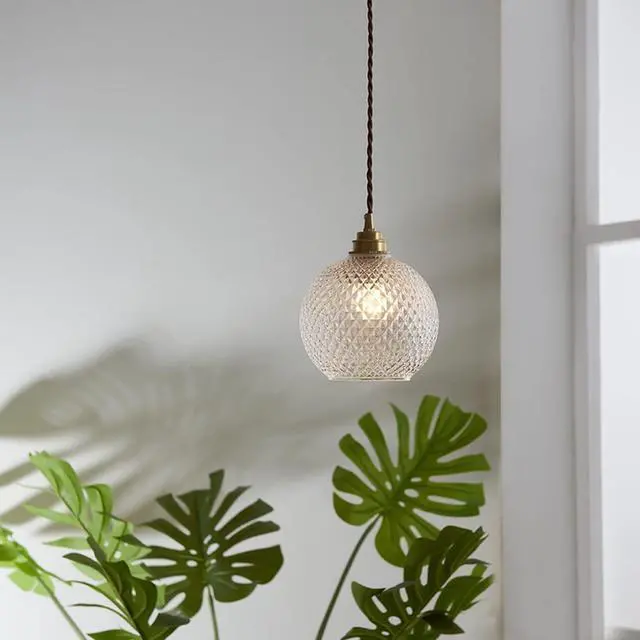 Alt view image 3 of 7 - Brass Glass Globe Pendant Light fixtures seeded Glass Pendant Lights with Clear Glass Shade mid Century Chandelier 1-Light Modern Pendant Lighting Gold for Kitchen Island Bedroom (Ceiling)