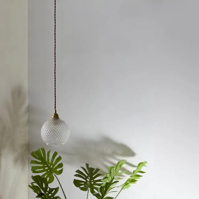 Alt view image 4 of 7 - Brass Glass Globe Pendant Light fixtures seeded Glass Pendant Lights with Clear Glass Shade mid Century Chandelier 1-Light Modern Pendant Lighting Gold for Kitchen Island Bedroom (Ceiling)
