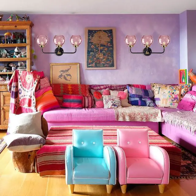 Alt view image 6 of 7 - 3-Lights Vintage Bathroom Vanity Light Fixture Pink Glass Globe Wall Sconce Hammer Glass Shade Modern Retro Vanity Lamp Bathroom Over Mirror Sconces for Hallway Living Room Stairwell