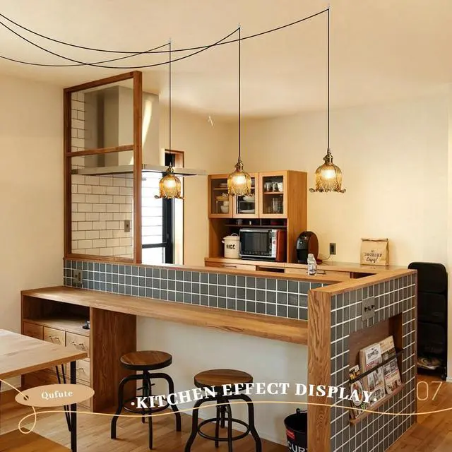 Alt view image 5 of 7 - Plug in Hanging Light Fixture Mid Century Glass Hanging Lights Flower Shaped Amber Plug Pendant Lamp with 15 ft Switch Cord Plug in Pendant Light for Kitchen Bedroom Background