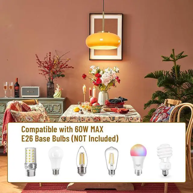Alt view image 5 of 7 - Orange Pendant Light Glass Hanging Lamp Gold Brass 1-Light Kitchen Island Pendant Light Fixtures with Orange Dome Glass Shade Mid Century Modern Pendant Lighting for Living Dining Room