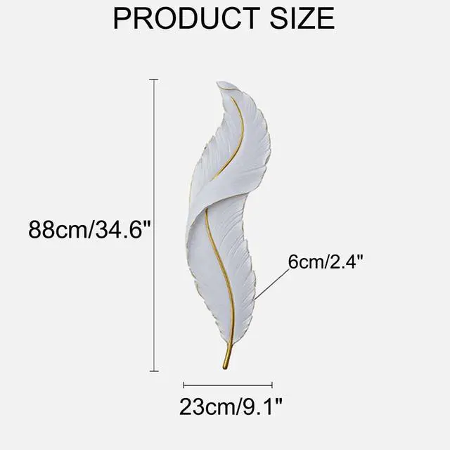 Alt view image 2 of 7 - Feather wall Light, Feather Lamp, Modern led Wall Sconce White Elegant Feathers Design, Creative Unique wall Art Decor Feathers Wall Lighting for Living Room Bedroom Hallway,3 Color Mode