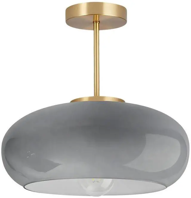 Main image of Gray Semi Flush Mount Ceiling Light Mid Century Light Fixture Nursery Close to Ceiling Lights Hallway Gold Semi Flush Mount Lamp Modern Porch Glass Chandeliers Entryway Overhead Light