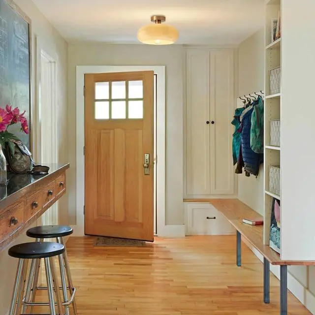 Alt view image 3 of 7 - Gold Brass Flush Mount Ceiling Light Fixtures Mid Century Modern Ceiling Lights Brushed Milk Yellow Shade Glass Semi Flush Mount Light for Farmhouse Hallway Kitchen Sink Ceiling Lamp