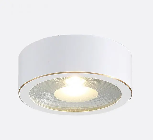 Main image of Small Hallway Ceiling Light Fixtures White Close to Ceiling Light LED Flush Mount Ceiling Light 9W Warm Light Mid Century Modern Brass Ceiling Lamp for Bedroom Living Room Entryway