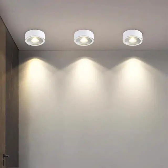 Alt view image 3 of 7 - Small Hallway Ceiling Light Fixtures White Close to Ceiling Light LED Flush Mount Ceiling Light 9W Warm Light Mid Century Modern Brass Ceiling Lamp for Bedroom Living Room Entryway
