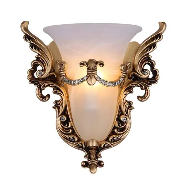 Main image of Unique Glass Wall Sconce Light Vintage Wall Light Angel Wings Style | Mid Century Modern Wall Light Frosted glass Sconce Gold Resin Shade 13.8*H14.2 E26 Base, Dining Room, Hallway, Bedroom