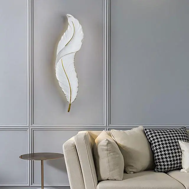 Alt view image 4 of 7 - Feathers Wall Lamp with LED Modern Wall Lights Creative Minimalism sconces wall Lighting Deco 3000 28W LED Wall Lamps for Dining Room Bedroom Living Room Hallway