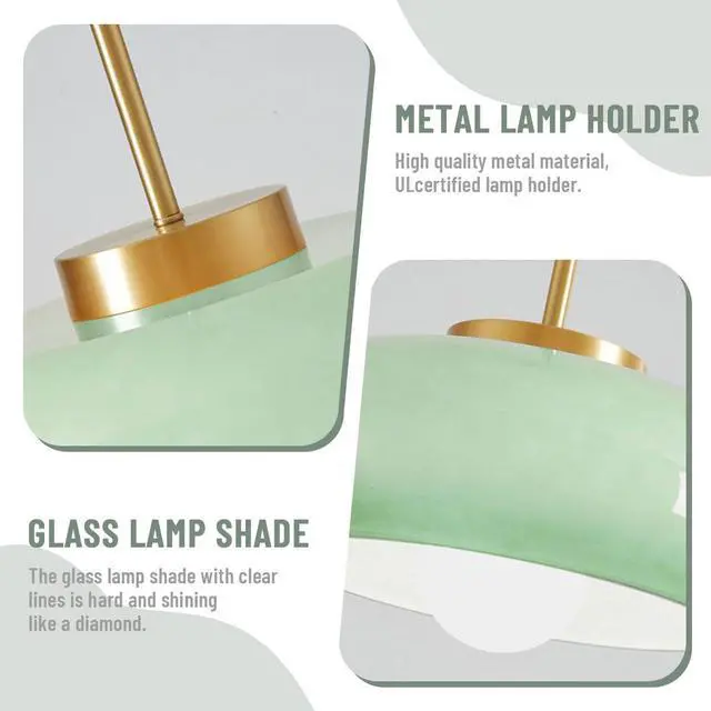 Alt view image 4 of 7 - Milk Glass Pendant lamp 1-Light Plug in Hanging Light with 14.7 ft Cord On/Off Switch Milk Green Glass Globe Shade Plug Mid Century Vintage Pendant Lighting for Kitchen Sink Bedroom