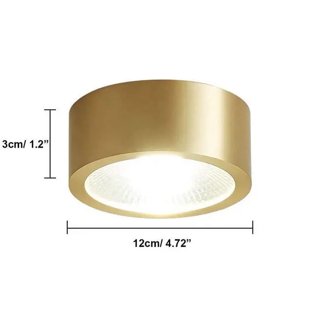 Alt view image 6 of 7 - Hallway Ceiling Light Fixtures Gold LED Flush Mount Ceiling Light 9W Warm Light Modern Brass Ceiling Lamp for Bedroom Living Room Entryway (Gold)