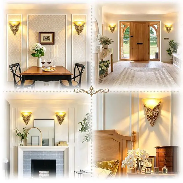 Alt view image 7 of 7 - Retro Wall Sconce Lights - Creative Horse Accent European Vintage Wall Lamp with Frosted Glass Shade Gold Sconce Light Fixture Indoor Lighting Deco for Hallway Staircase Living Room