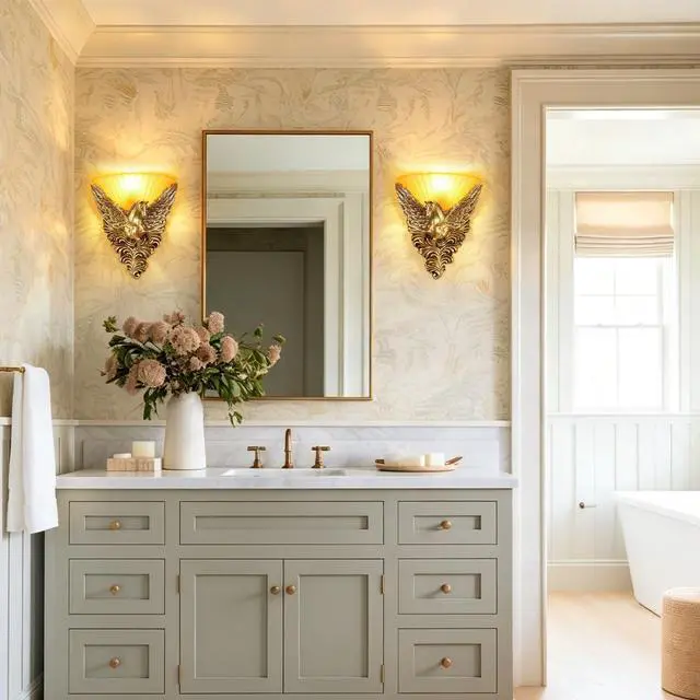 Alt view image 7 of 7 - Unique Wall Lamp Living Room Light Fixture Gold Pegasus Design 2Pack | Modern Vintage Rustic Wall Sconce Horse Head Style 12.99in Frosted Glass Shade Art Deco Dining Room Hallway,Left and right
