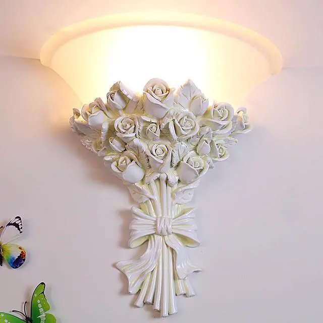 Main image of Art Deco Wall Sconce Vintage Glass Wall Sconces Unique White Flower Lighting with Frosted Glass Shade Antique Retro Style Sconce Lamp for Farmhouse Kitchen Living Room Hallway Bedroom