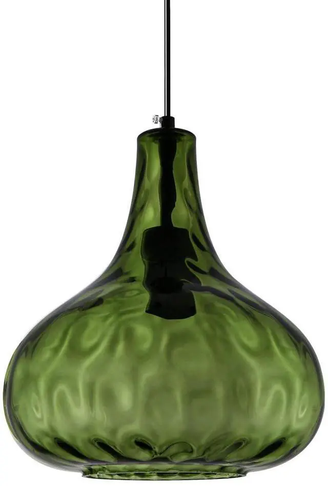Main image of Green Glass Pendant Lighting Farmhouse Vintage Glass Globe Pendant Light Fixture, Mid-Century Modern Pendant Lamp Black Finish 9.45 Shade for Kitchen Island Dining Room