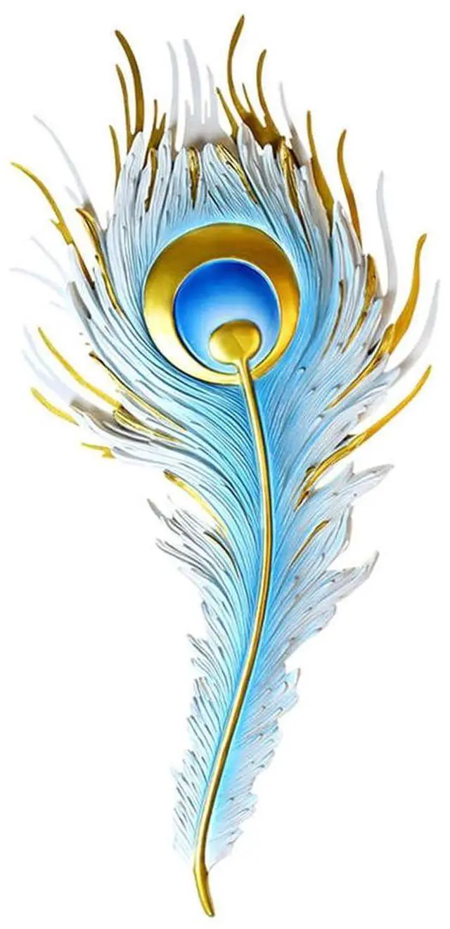 Main image of Peacock Feather wall Light Unique Modern LED wall Light fixtures | Creative Wall Sconce Blue Design indoor Art Decor 26.4" Height Three-color lighting Changing Living Room Dining Room Bedroom