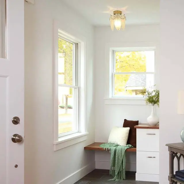 Alt view image 4 of 7 - Small Ceiling Light Gold Flush Mount Ceiling Light Fixture with Crystal Glass Feather Lamp Shade mid Century Modern Chandelier Mini Close to Ceiling Lamp for Bedroom Hallway Entryway