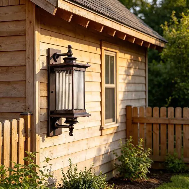 Alt view image 6 of 7 - Outdoor Wall Sconce Light Fixtures Brown Exterior Waterproof Wall Lanterns Aluminum Glass Lampshade Doorway Sconces Lighting Exterior Wall Mount Light Fixture for Porch House Patio