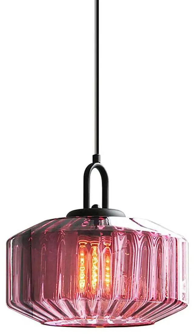 Main image of Mid Century Modern Pendant Light fixtures Glass Globe Pendant Lights with Hand Blown Purple Glass Shade Vintage Hanging Pendant Light for Dining Room Some Room Ceiling Hanging Light