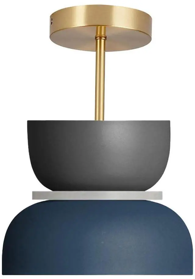Main image of Nordic Semi Flush Mount Ceiling Light 11.4in Macaron Color Close to Ceiling Lights Mid Century Modern Hallway Light Aluminum Acrylic Shade Colorful Flush Mount Lights Fixtures Foyer