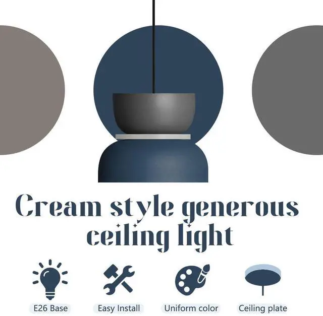 Alt view image 7 of 7 - Black Pendant Lamp Plug in Nordic Pendant Light Industrial Plug in Hanging Light with 14.7 ft Plug-in Cord On/Off Switch Macaron Barn Shade Modern Farmhouse Hanging Lamp Plug in Cord