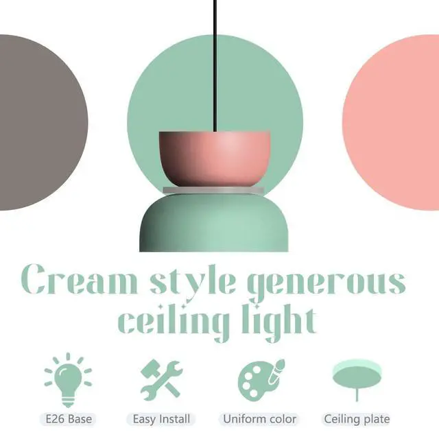 Alt view image 3 of 7 - Plug-in Pendant Light Macaron Color Hanging Lamp with 14.7ft Adjustable Cord Bowl Pink Blue Lamp Shade Modern Minimalist Ceiling Pendant Lighting Fixture Kitchen Bedroom Dining Room
