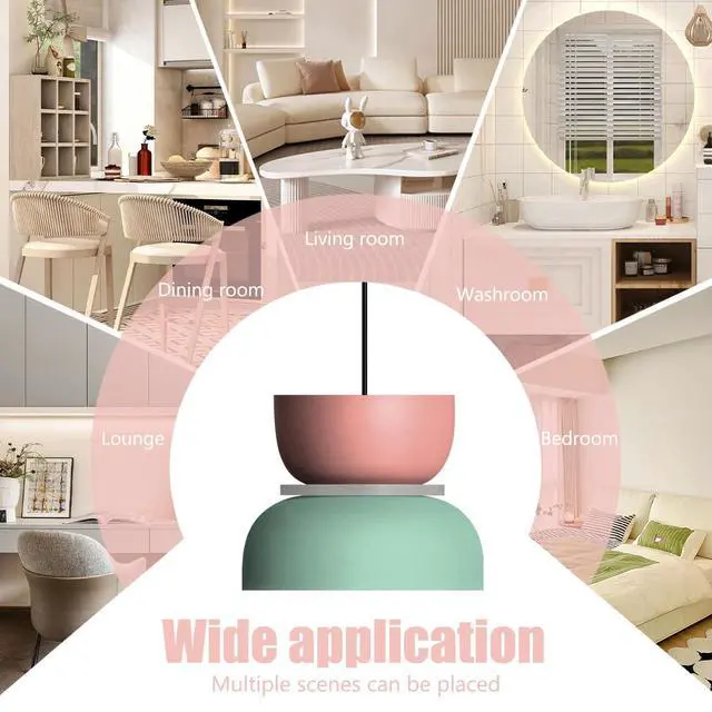 Alt view image 7 of 7 - Plug-in Pendant Light Macaron Color Hanging Lamp with 14.7ft Adjustable Cord Bowl Pink Blue Lamp Shade Modern Minimalist Ceiling Pendant Lighting Fixture Kitchen Bedroom Dining Room