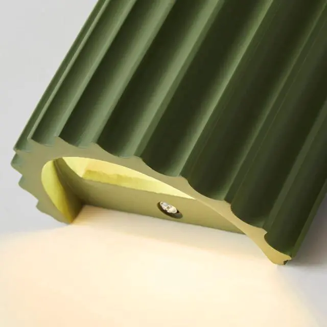Alt view image 7 of 7 - Small Green Wall Light Fixture Macaron Wall Sconce Indoor Up and Down Wall Sconce Unique Resin Shade Antique Nordic Modern Wall Light for Living Room Hallway Bedside