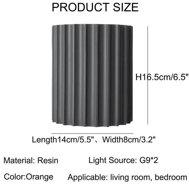 Alt view image 7 of 7 - Black Wall Light Fixture Nordic Macaron Wall Sconce Indoor Up and Down Wall Sconce Unique Resin Shade Antique Modern Wall Light for Living Room Hallway Bedside