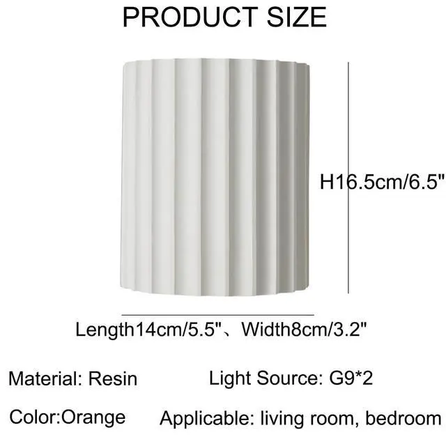 Alt view image 2 of 7 - Small White Wall Light Fixture Nordic Macaron Wall Sconce Indoor Up and Down Wall Sconce Unique Resin Shade Antique Modern Wall Light for Living Room Hallway Bedside