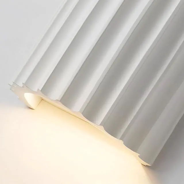 Alt view image 7 of 7 - Small White Wall Light Fixture Nordic Macaron Wall Sconce Indoor Up and Down Wall Sconce Unique Resin Shade Antique Modern Wall Light for Living Room Hallway Bedside