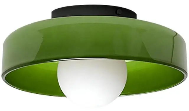 Main image of Light Green Ceiling Light Fixture Large Glass Flush Mount Ceiling Lights Mid Century Modern Close to Lamp with 13.8in Dome Shade Vintage Semi Flush Mount Lights for Hallway Entryway