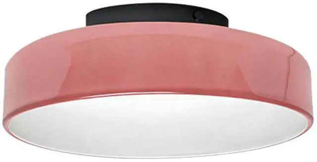 Main image of Pink Flush Mount Ceiling Light 13.8in Dome Glass Shade Mid Century Modern Ceiling Lamp Large Hand-Blown Glass Close to Lighting Fixture for Hallway Bedroom Kitchen Entrance Bedroom