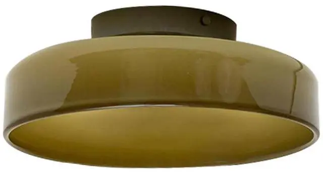 Main image of Green Ceiling Light Fixture Hallway Flush Mount Ceiling Light | Mid Century Modern Ceiling Lamp with 13.8inch Round Dome Glass Shade, Vintage Glass Ceiling Light for Dining Bedroom Kitchen