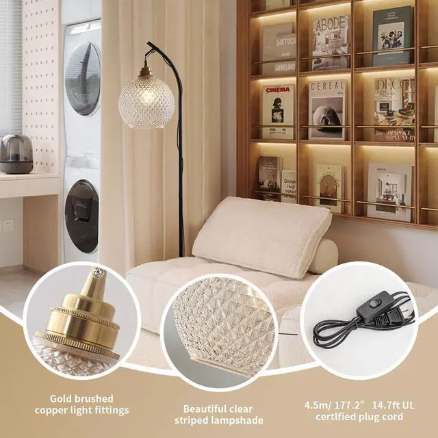Alt view image 3 of 7 - Small Plug in Pendant Light Plug in Hanging Light Fixture | 14.7Ft Corded On/Off Switch with Seeded Glass Globe Shade Modern Gold Hanging Lamp Plug in Sphere Round Lamp Shade E26 Base