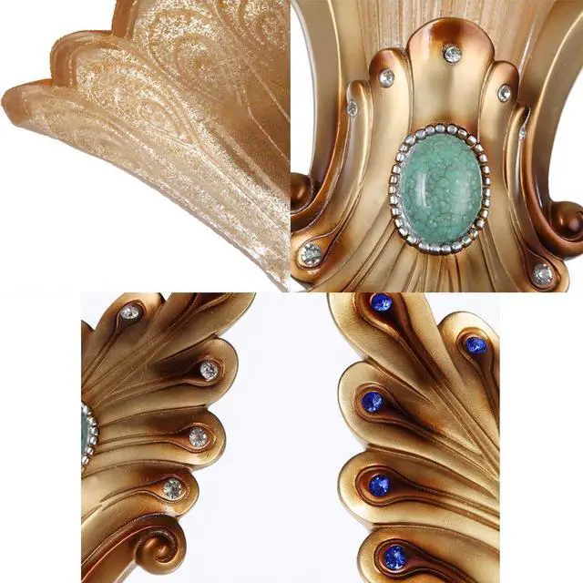 Alt view image 7 of 7 - Gold Wall Sconce Vintage Bathroom Sconces Creative Wall Light with Antique Frosted Glass Shade Unique Resin Angel Wings Style Modern Wall Light for Living Room Hallway Bedroom (A)