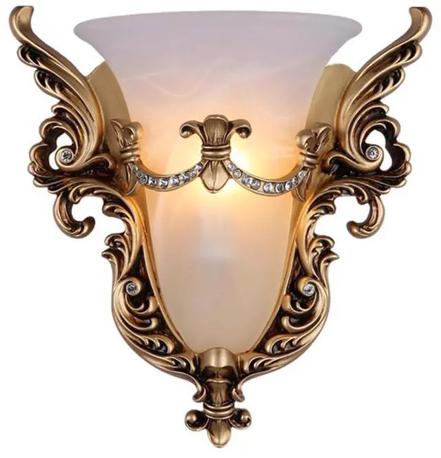 Main image of Vintage wall Sconce Gold Angel Wall Lamp Retro Antique Sconces Baroque Lights Crystal Glass Shade Unique Resin Modern Wall Mount Light Living Bedroom Hotel Hallway Bedside, Right