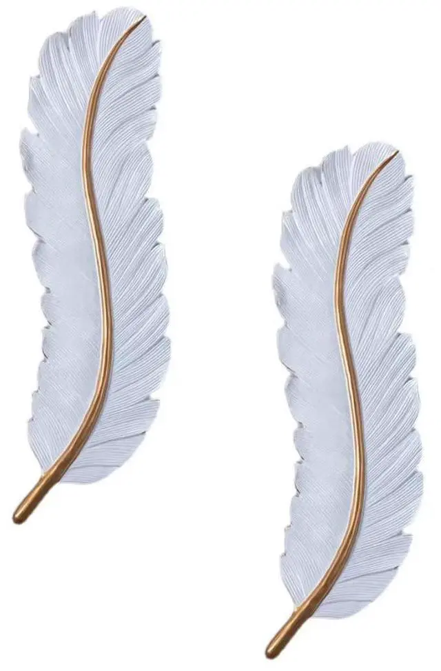 Main image of Dimmable LED Wall Lighting Set of 2 Modern White Feather Wall Mount Light 3000K-6000K 24W LED Wall Lamp for Bedroom Living Room Hallway (2-Pack)