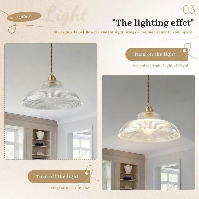 Alt view image 3 of 7 - Vintage Plug in Pendant Light Fixtures Mid Century Hanging Lamp with Rope Cord Clear Dome Shade Gold Brass Pendant Lighting Fixture Retro Plug in Hanging Light for Living Room Kitchen