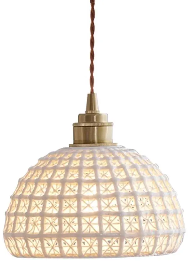 Main image of Ceramic Pendant Light Modern Brass Pendant Light Fixture Vintage White Ceiling Pendant Lights with Ceramics Globe Shade Mid Century Hanging Lamp for Kitchen Island Dining Room Bedroom